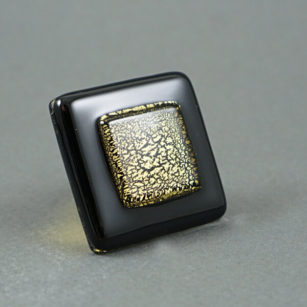 Кольцо "Square golden&black"